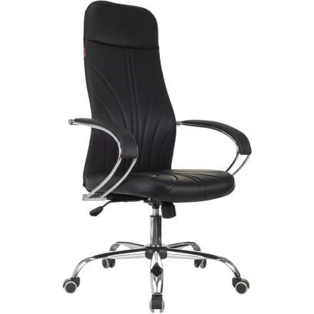 Кресло VB_EChair 655LT SL/TPU черный экокожа крестов. хром