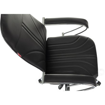 Кресло VB_EChair 655LT SL/TPU черный экокожа крестов. хром