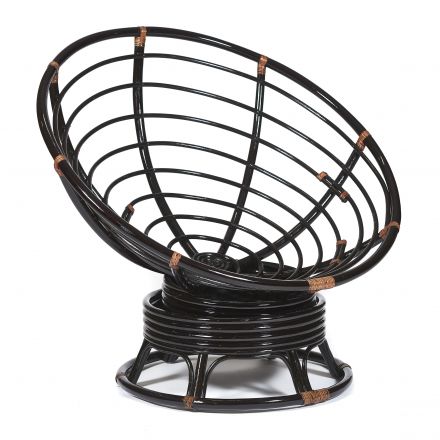 Кресло-качалка Папасан/Papasan (W 23/01 B) /без подушки/ 115х78х104см, античный черно-коричневый