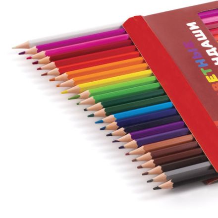 Карандаши цветные ПИФАГОР "ЖИРАФ", 24 цвета, шестигранные, 181252 Карандаши цветные ПИФАГОР "ЖИРАФ", 24 цвета, шестигранные, 181252