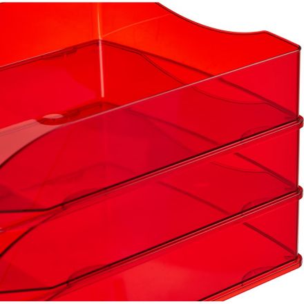 Лоток для бумаг горизонтальный Attache Яркий Офис тонированный красный