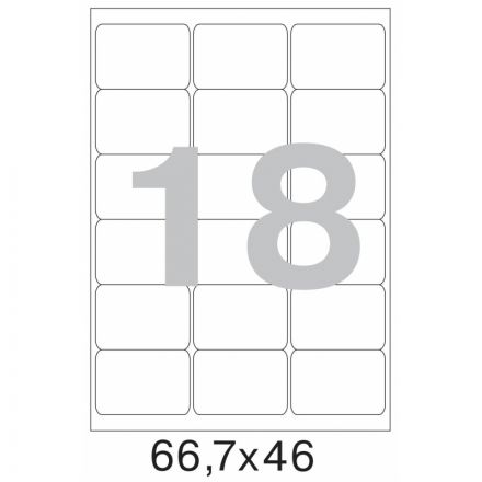 Этикетки самоклеящиеся Promega label (Комус) 66,7х46 мм 18 штук на листе белые с закругленными углами (100 листов в упаковке)