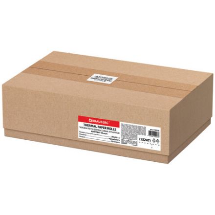 Чековая лента ТЕРМОБУМАГА 80 мм (диаметр 60 мм, длина 50 м, втулка 12 мм) КОМПЛЕКТ 60 шт., BRAUBERG, 115376 Чековая лента ТЕРМОБУМАГА 80 мм (диаметр 60 мм, длина 50 м, втулка 12 мм) КОМПЛЕКТ 60 шт., BRAUBERG, 115376