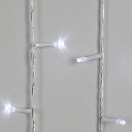 Электрогирлянда 100 ламп, длина 6м, 8 реж, хол бел, прозр шнур IP20