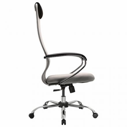 Кресло офисное МЕТТА "SU-B-8" хром, ткань-сетка, сиденье мягкое, светло-серое Кресло офисное МЕТТА "SU-B-8" хром, ткань-сетка, сиденье мягкое, светло-серое