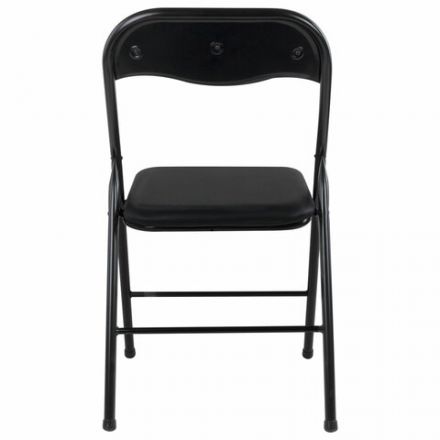 Стул складной BRABIX "Golf CF-007", черный каркас, кожзам черный, 531565