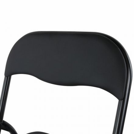 Стул складной BRABIX "Golf CF-007", черный каркас, кожзам черный, 531565