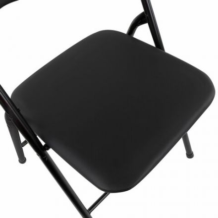 Стул складной BRABIX "Golf CF-007", черный каркас, кожзам черный, 531565