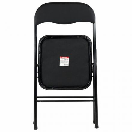 Стул складной BRABIX "Golf CF-007", черный каркас, кожзам черный, 531565