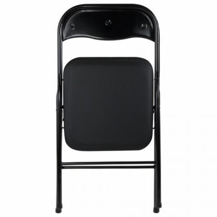 Стул складной BRABIX "Golf CF-007", черный каркас, кожзам черный, 531565