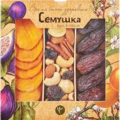 Коктейль смесь орехов с королевскими финиками и персиками Семушка, 230г Коктейль смесь орехов с королевскими финиками и персиками Семушка, 230г