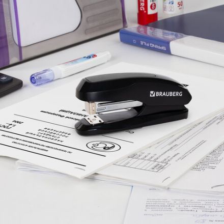 Степлер №24/6, 26/6 BRAUBERG "Extra", до 30 листов, черно-серый, 229086 Степлер №24/6, 26/6 BRAUBERG "Extra", до 30 листов, черно-серый, 229086