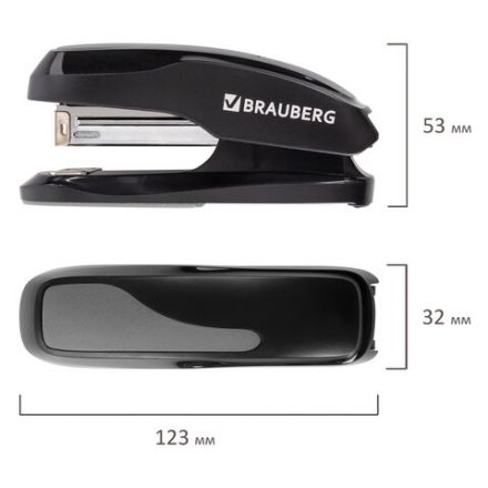 Степлер №24/6, 26/6 BRAUBERG "Extra", до 30 листов, черно-серый, 229086 Степлер №24/6, 26/6 BRAUBERG "Extra", до 30 листов, черно-серый, 229086