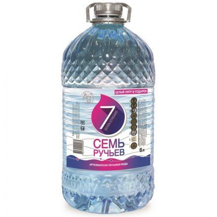 Вода минеральная Семь ручьёв негазированная 6 л (2 штуки в упаковке)