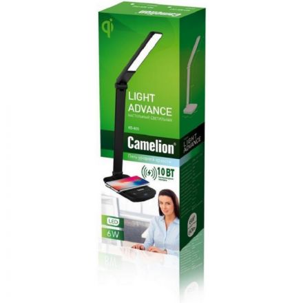 Светильник Camelion KD-825 C02 черн, 16 Вт, LED, с беспроводной зарядкой Светильник Camelion KD-825 C02 черн, 16 Вт, LED, с беспроводной зарядкой