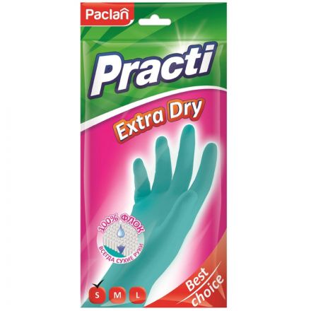 Перчатки резиновые Paclan Practi Extra Dry 407331 р.S Перчатки резиновые Paclan Practi Extra Dry 407331 р.S