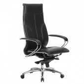 Кресло Метта Samurai Lux Infinity Easy Clean  черный с бежевой прострочкой