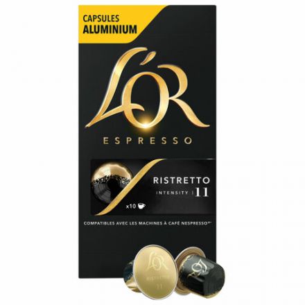 Кофе в алюминиевых капсулах L'OR "Espresso Ristretto" для кофемашин Nespresso, 10 порций, ФРАНЦИЯ, 4028609 Кофе в алюминиевых капсулах L'OR "Espresso Ristretto" для кофемашин Nespresso, 10 порций, ФРАНЦИЯ, 4028609