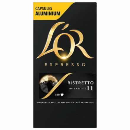 Кофе в алюминиевых капсулах L'OR "Espresso Ristretto" для кофемашин Nespresso, 10 порций, ФРАНЦИЯ, 4028609 Кофе в алюминиевых капсулах L'OR "Espresso Ristretto" для кофемашин Nespresso, 10 порций, ФРАНЦИЯ, 4028609