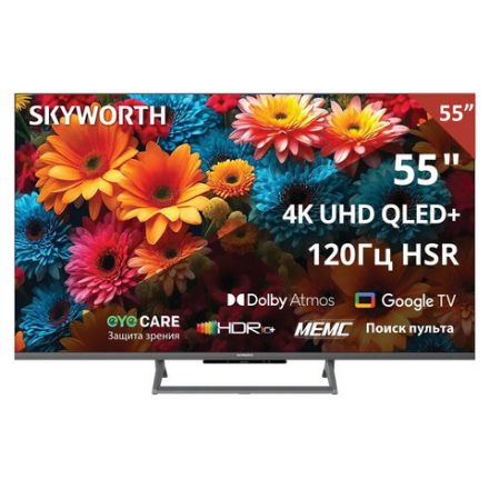 Телевизор SKYWORTH 55Q67H, 55" (140 см), QLED+, 3840x2160, 4K, 16:9, Google TV, Wi-Fi Телевизор SKYWORTH 55Q67H, 55" (140 см), QLED+, 3840x2160, 4K, 16:9, Google TV, Wi-Fi
