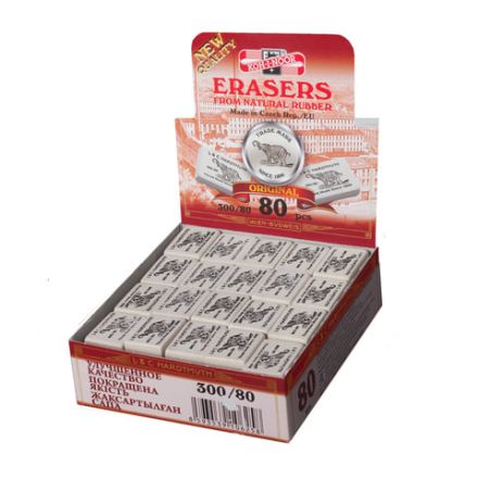 Ластик KOH-I-NOOR "Слон" 300/80, 26x18,5x8 мм, белый, прямоугольный, натуральный каучук, 0300080019KDRU Ластик KOH-I-NOOR "Слон" 300/80, 26x18,5x8 мм, белый, прямоугольный, натуральный каучук, 0300080019KDRU