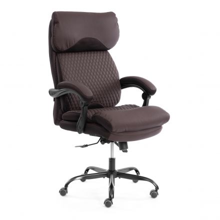 Кресло Чиф Металбл/Chief Metalbl кож/зам/ткань, коричневый/коричневый стеганный, 36-36/36-36 стеганный/TW-24