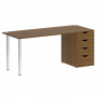 Home Office Стол письменный VR.SP-3-178.4 Орех/Хром опоры 1780*720*750 Home Office Стол письменный VR.SP-3-178.4 Орех/Хром опоры 1780*720*750