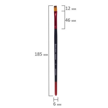 Кисть синтетика, плоская № 8, BRAUBERG PREMIUM, 201017 Кисть синтетика, плоская № 8, BRAUBERG PREMIUM, 201017