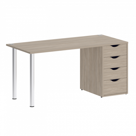 Home Office Стол письменный VR.SP-3-158.4 Дуб аттик/Хром опоры 1580*720*750 Home Office Стол письменный VR.SP-3-158.4 Дуб аттик/Хром опоры 1580*720*750