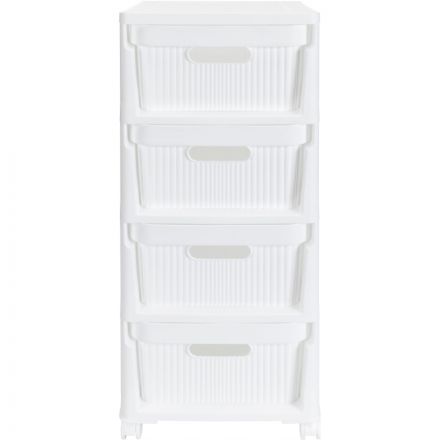 Комод BP_на колесах Velvet, 4 ящика,300х385х690 ММ (Белый) Комод BP_на колесах Velvet, 4 ящика,300х385х690 ММ (Белый)