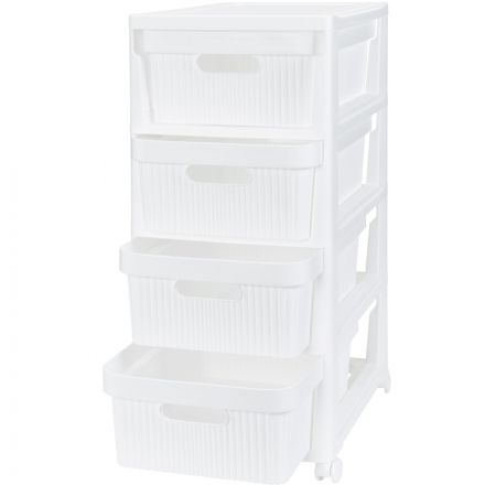 Комод BP_на колесах Velvet, 4 ящика,300х385х690 ММ (Белый) Комод BP_на колесах Velvet, 4 ящика,300х385х690 ММ (Белый)