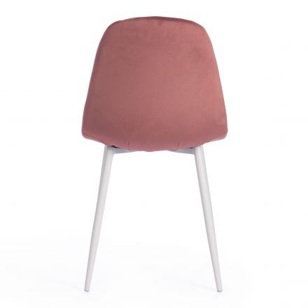 Стул BREEZE (mod. 4724) / 1 шт. в упаковке вельвет/металл, 44 х 53 х 87 см, Coral (коралловый) HLR44 / белый