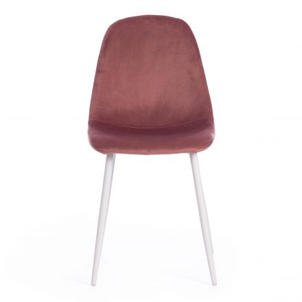 Стул BREEZE (mod. 4724) / 1 шт. в упаковке вельвет/металл, 44 х 53 х 87 см, Coral (коралловый) HLR44 / белый