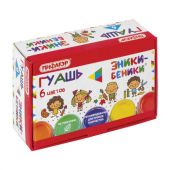 Гуашь ПИФАГОР ЭНИКИ-БЕНИКИ", 6 цветов по 10 мл, 191329 Гуашь ПИФАГОР ЭНИКИ-БЕНИКИ", 6 цветов по 10 мл, 191329