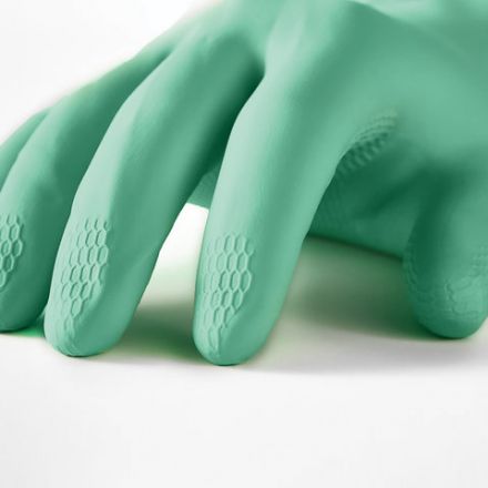 Перчатки латексные MANIPULA "Контакт", хлопчатобумажное напыление, размер 9-9,5, L (большой), зеленые, L-F-02