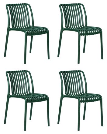 Набор 4 шт Стул обеденный DOBRIN WALTER, темно-зеленый