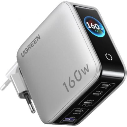 Зарядное устройство UGREEN,сет, X774(65637B)160W,GaN,USB-C&A с каб,серебр Зарядное устройство UGREEN,сет, X774(65637B)160W,GaN,USB-C&A с каб,серебр