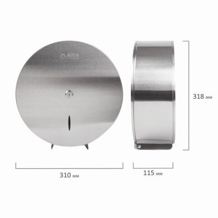 Диспенсер для туалетной бумаги LAIMA PROFESSIONAL INOX, (Система T1) БОЛЬШОЙ, нержавеющая сталь, матовый, 605700 Диспенсер для туалетной бумаги LAIMA PROFESSIONAL INOX, (Система T1) БОЛЬШОЙ, нержавеющая сталь, матовый, 605700