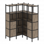 Loft Угловой внутренний стеллаж наборный VR.L-33 Тиквуд тёмный/Чёрный металл 1278*1278*1869