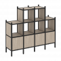 Loft Прямой стеллаж наборный VR.L-16 Дуб аттик/Чёрный металл 1694*446*1458