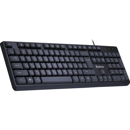Клавиатура Defender Daily HB-162 RU проводн,черный,104кнопки+FN, 1.8м 45162