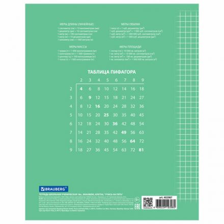 Тетрадь 18 л. BRAUBERG ЭКО "5-КА", клетка, обложка картон 170 г/м2, ЗЕЛЕНАЯ, 402987 Тетрадь 18 л. BRAUBERG ЭКО "5-КА", клетка, обложка картон 170 г/м2, ЗЕЛЕНАЯ, 402987