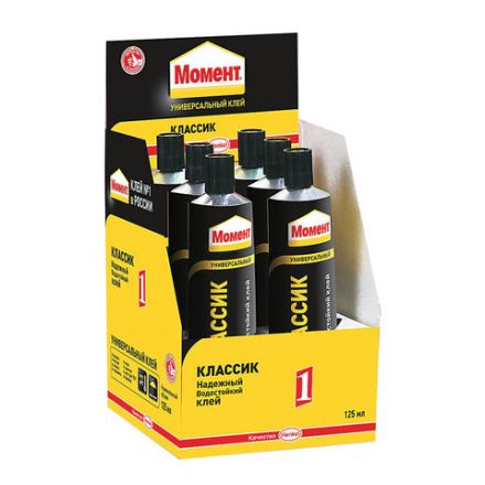 Клей универсальный МОМЕНТ-1, 125 мл, в шоу-боксе, 781737 Клей универсальный МОМЕНТ-1, 125 мл, в шоу-боксе, 781737