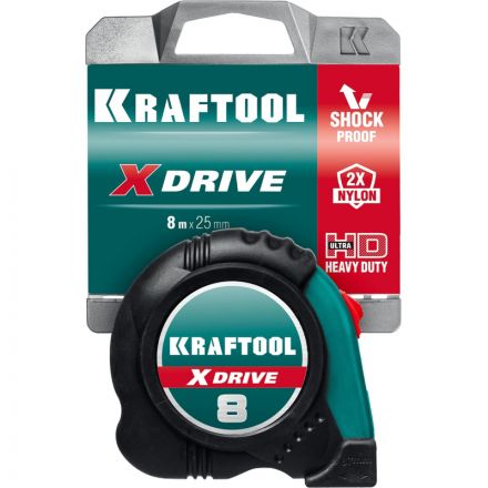 Рулетка KRAFTOOL  X-Drive, 8 м х 25 мм (34122-08)
