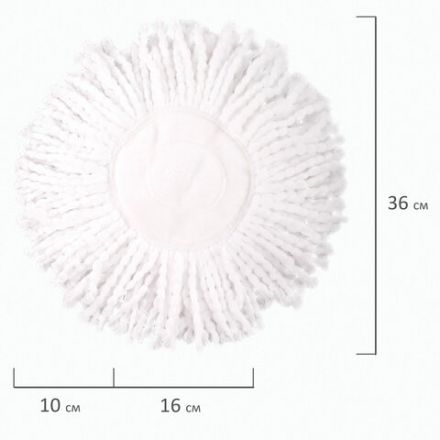 Насадка МОП круглая для швабры из набора для уборки 601459, крепление липучка, микрофибра, d - 16 см, LAIMA, 601487