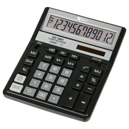 Калькулятор настольный Eleven SDC-888X-BK, 12 разрядов, двойное питание, 158*203*31мм, черный Калькулятор настольный Eleven SDC-888X-BK, 12 разрядов, двойное питание, 158*203*31мм, черный
