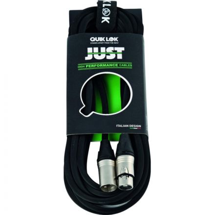 Кабель микрофонный Quik Lok Just MF 1 SL, метал. разъемы XLR/F - XLR/M, 1м Кабель микрофонный Quik Lok Just MF 1 SL, метал. разъемы XLR/F - XLR/M, 1м