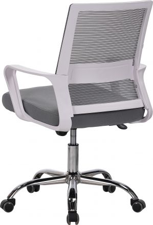 Кресло Everprof Simple White (Симпл Белый) Сетка Серый