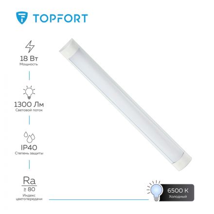 Светильник светодиодный TOPFORT СПО-СВЕТ-18-600-6500 Светильник светодиодный TOPFORT СПО-СВЕТ-18-600-6500