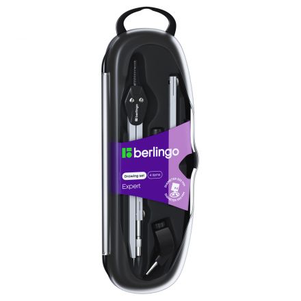 Готовальня Berlingo "Expert", 4 предмета, циркуль 135мм, пластиковый футляр Готовальня Berlingo "Expert", 4 предмета, циркуль 135мм, пластиковый футляр